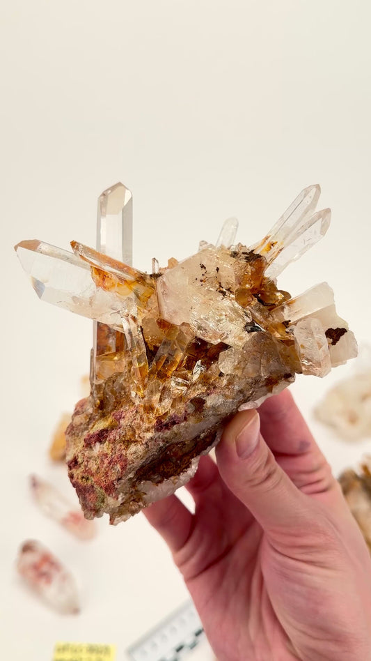 DRAGON FIRE LEMURIAN QUARTZ CLUSTERS (LC-3029) | WHOLESALE LOT | MIXED SIZE