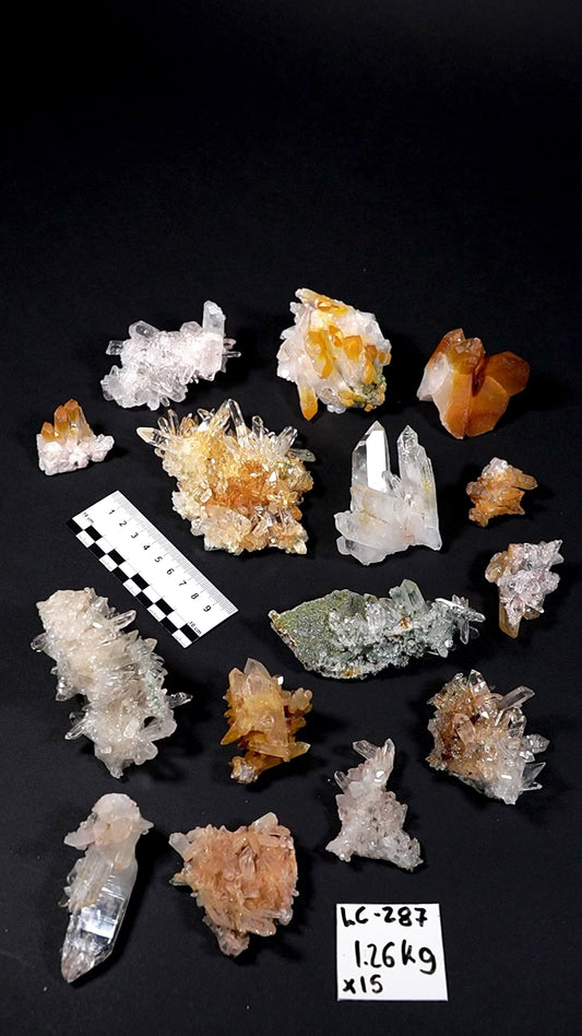 Lemurian Quartz Clusters mixed selection Rainbow Lot mini size (LC-287)