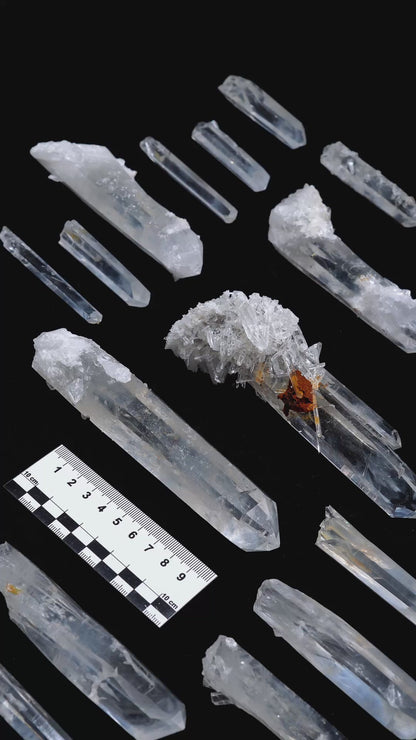 BLUE FEATHER LEMURIAN QUARTZ POINTS (BS-3029) | WHOLESALE LOT | MEDIUM SIZE 1110g x15