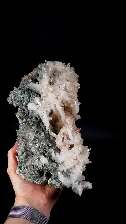 Green/Pink Lemurian Quartz Cluster "The Yin Yang" (LC-279)