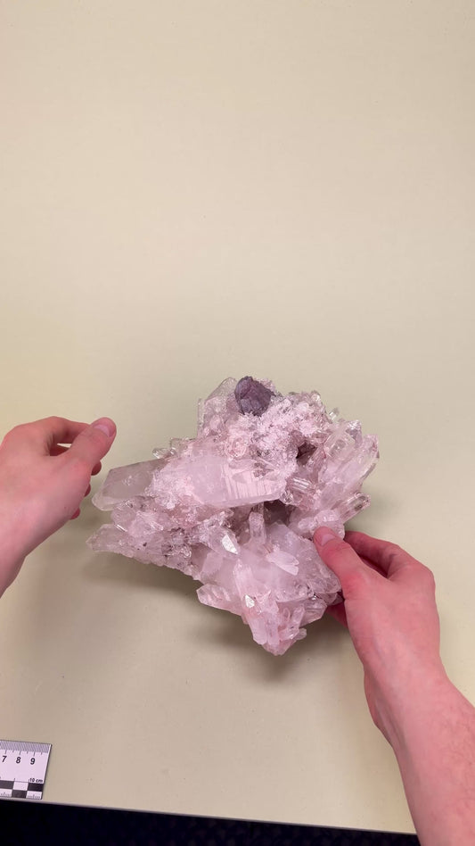 SUPER OPTICAL PINK LEMURIAN QUARTZ CLUSTER (P-3006) | SINGLE WHOLESALE PIECE | MEDIUM SIZE