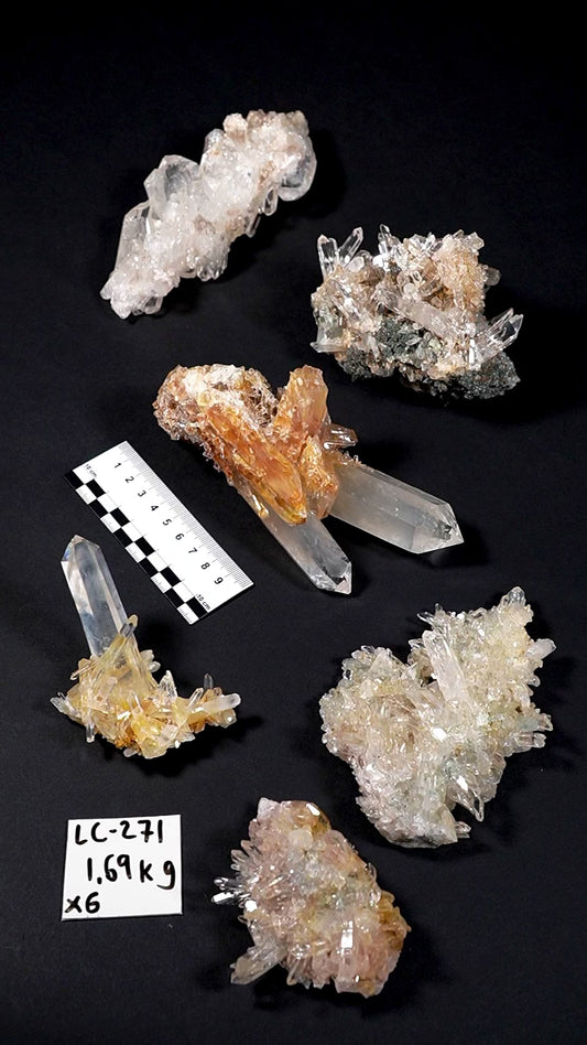 Lemurian Quartz Clusters mixed selection Rainbow Lot (LC-271)