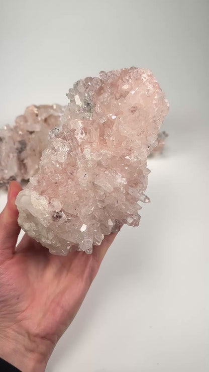 Pink Lemurian Quartz Clusters Medium size (P-1035) 1977g x3